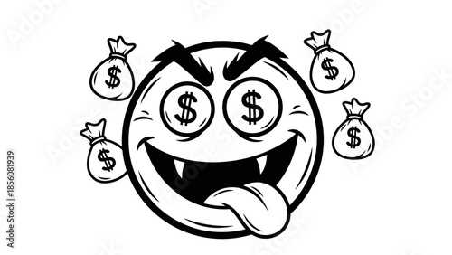 Abstract funny face vector illustration with colorful background