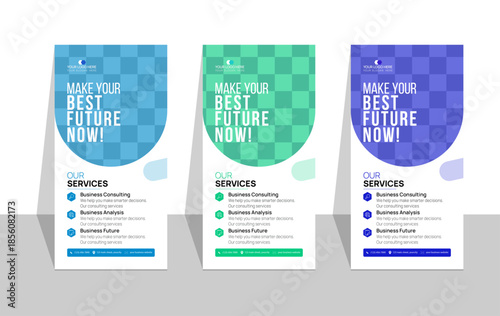 Business rool up display ppt stand banner design template, Corporate Roll up, Retractable, Standee Design banner template.