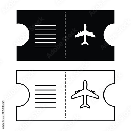 Airplane ticket icons vector set. Air tickets icon symbol collection. Air tickets icon vector design for web, logo and mobile app. Vector illustration.