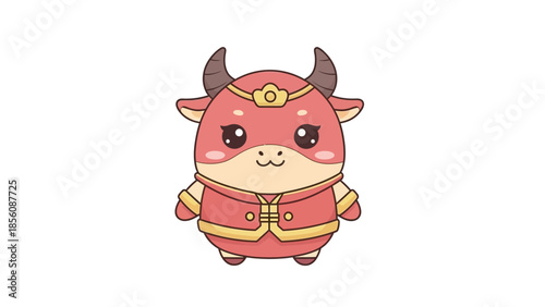 chinese new year cute bull cartoon character