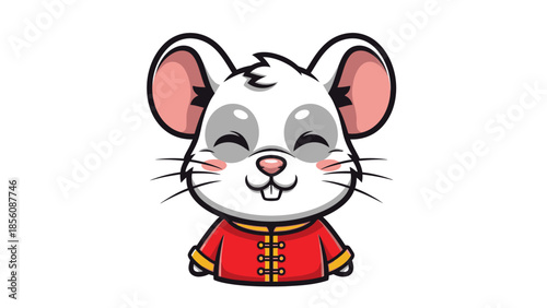 happy chinese new year mouse cartoon
