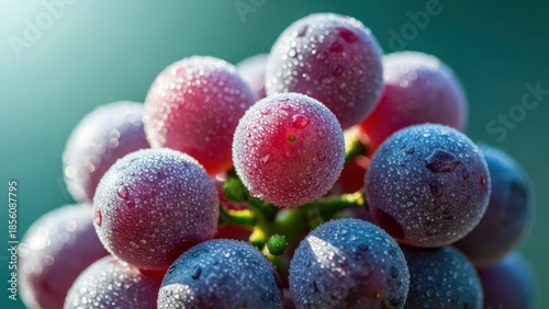 Wallpaper Mural Close up of fresh grapes with water droplets showing texture and color variation Torontodigital.ca