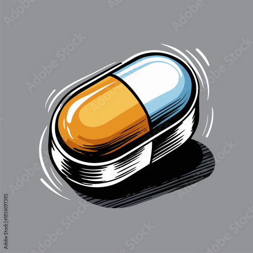 vector image of a tablet medicine
