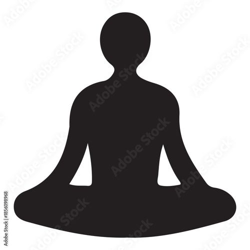 Minimalist Human Figure in Lotus Position Vector Graphic