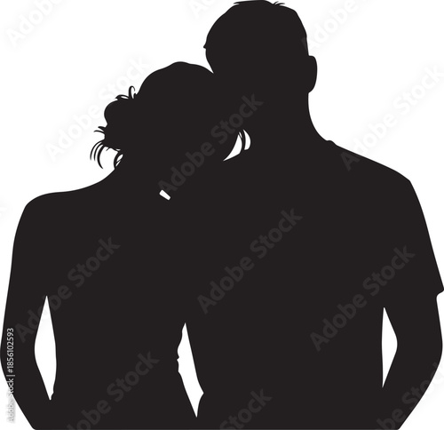 Silhouette of a couple embracing, representing love and companionship