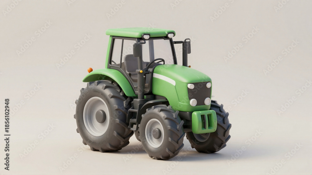 Obraz premium Heavy Duty Tractor Icon in Minimal 3D Style