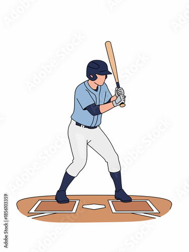 Baseball player standing at home plate ready to hit
