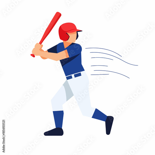 Baseball batter preparing for swing action