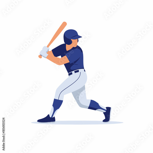 Baseball batter in stance ready for pitch delivery