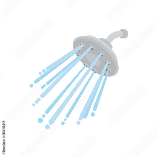 shower head water showering cleaning hygiene bathing bath emoji symbol sign icon vector illustration isolated flat plumbing