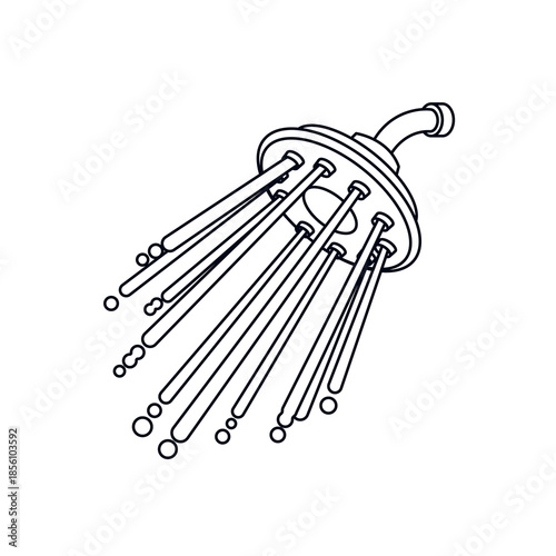 shower head water showering cleaning hygiene bathing bath emoji symbol sign icon vector illustration isolated flat plumbing
