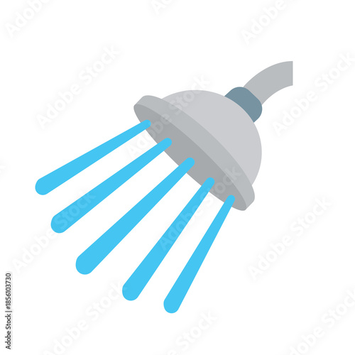 shower head water showering cleaning hygiene bathing bath emoji symbol sign icon vector illustration isolated flat plumbing