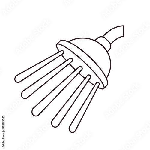 shower head water showering cleaning hygiene bathing bath emoji symbol sign icon vector illustration isolated flat plumbing