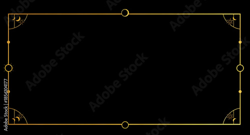 golden line frame luxury border, thin metallic outline on black, premium gala event border, shimmering gold trim frame, elegant golden frame glossy effect, boutique branding gold line, golden rectangl