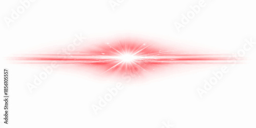 Abstract red background with a single soft pink bird feather floating on air