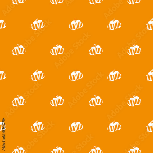 Beer cheers seamless pattern isolated on color background