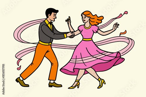 Couple dancing in elegant style