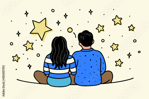Couple stargazing
