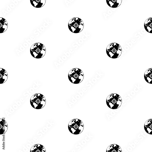 Earth compass seamless pattern isolated on white background