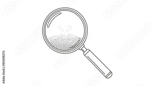 Magnifying Glass and Examination: A detailed illustration captures the essence of examination and analysis. a magnifying glass, is meticulously focused on, symbolizing exploration.