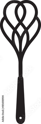 Black Silicone Spatula with Heart Shaped Head Kitchen Utensil