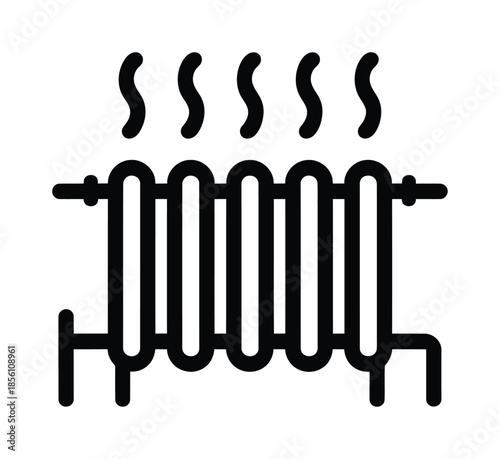 Vector illustration of steam rising from a hot radiator