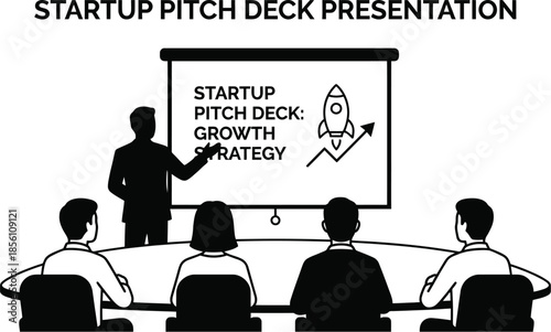 Startup Pitch Deck Presentation Design Vector Illustration