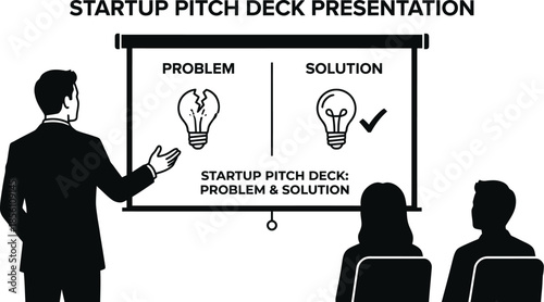 Startup Pitch Deck Presentation Design Vector Illustration