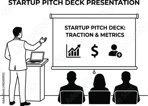 Startup Pitch Deck Presentation Design Vector Illustration