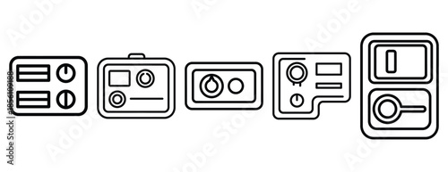 access control outline icons collection with multiple styles.