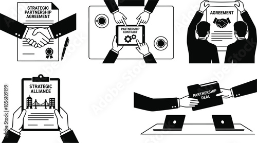 Partnership Agreement Signing by Business People Collaboration