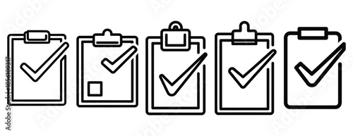 compliance check outline icons collection with multiple styles.