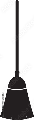 Broom Silhouette with Long Handle