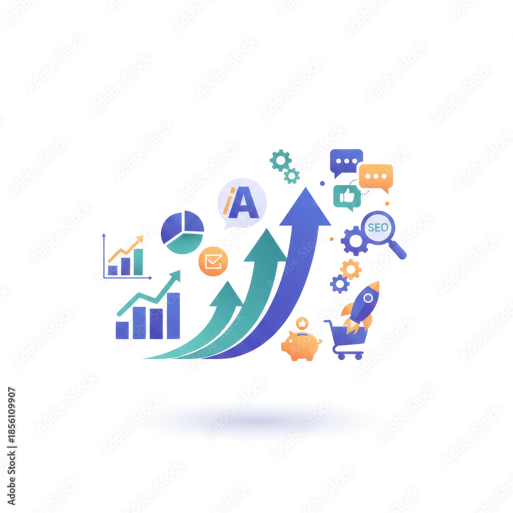 Fototapeta premium A professional social network concept vector illustration featuring communication icons and business technology symbols for global internet connection and mobile web design