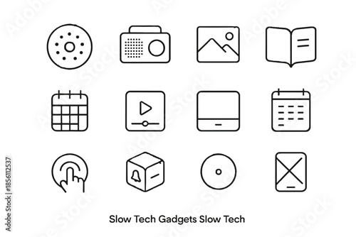 Cube vector pad tech slow player disc audio alert reminder icon diary