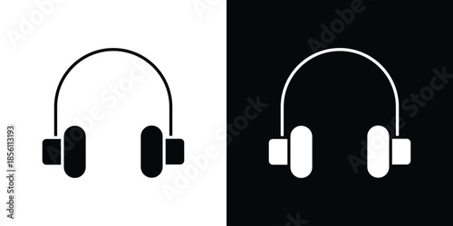 Headset icons. Vector Template Illustration Symbol Pixels Perfect