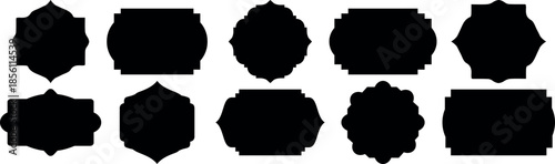 Arabic muslim architecture design elements, ramadan frames. Set of islamic shape illustration design blank islamic shape template vector. Traditional islamic window shapes in oriental style.