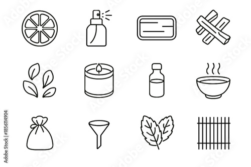 Citrus candle filter icon vector floral aromatherapy natural funnel petals vial slice