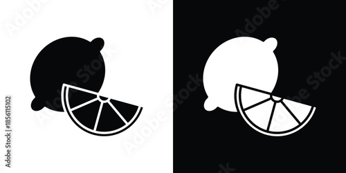 Lemon icons. Vector Template Illustration Symbol Pixels Perfect