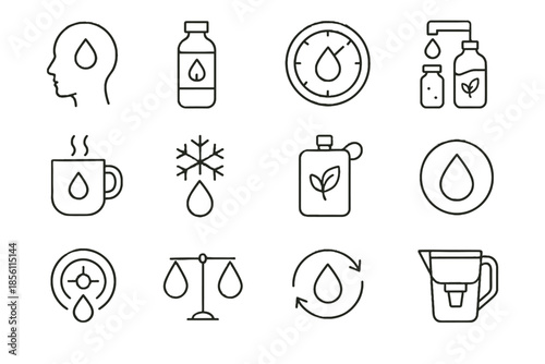 Mindful levels morning clean icon vector regulator hydration mindfulness flow icons gauge