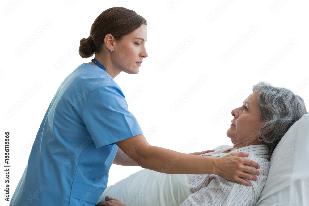 Obraz premium Nurse Caring for Elderly Patient
