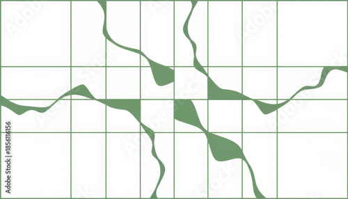 Abstract organic grid distortion vector illustration. Geometric pattern with fluid wavy lines. Modern minimalist background design