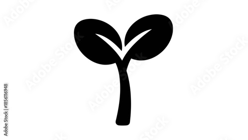 Simple Black Silhouette of a Sprout.