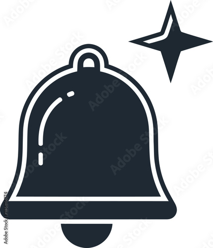Notification Bell Icon with Sparkle for Alert and Communication Updates notification bell icon