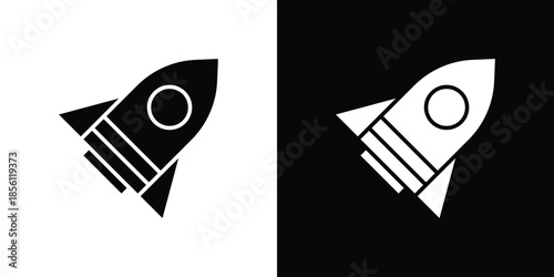 Rocket launch icons. Vector Template Illustration Symbol Pixels Perfect