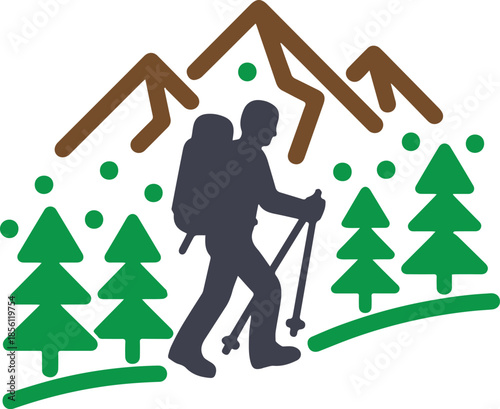 winter hiking icon