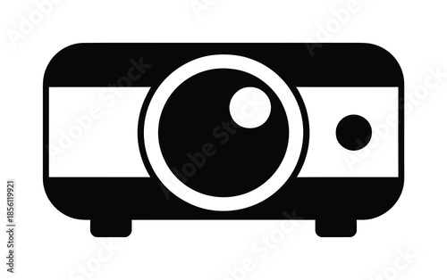 Vector illustration of a projector in black and white design