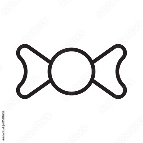 Simple icon of a wrapped sweet, representing confectionery and celebration, suitable for various design needs