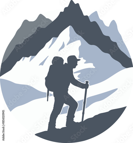 winter hiking icon