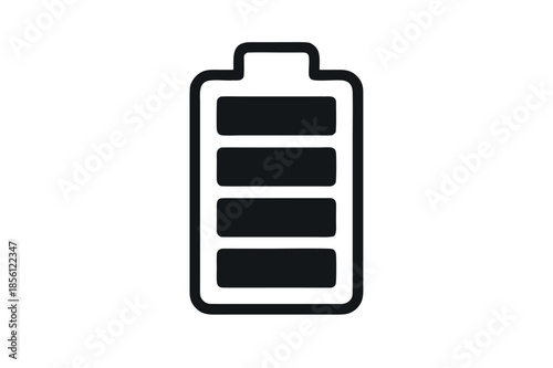 Battery Charge Level Icon on White Background